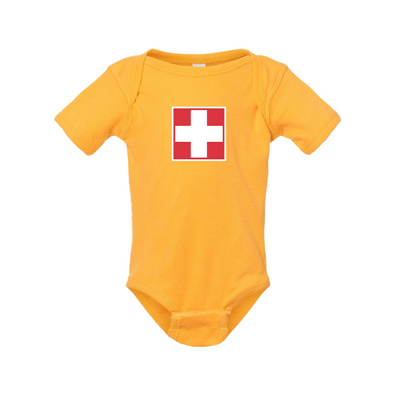 Switzerland National Football Soccer Team Rabbit Skins Infant Baby Rib Bodysuit